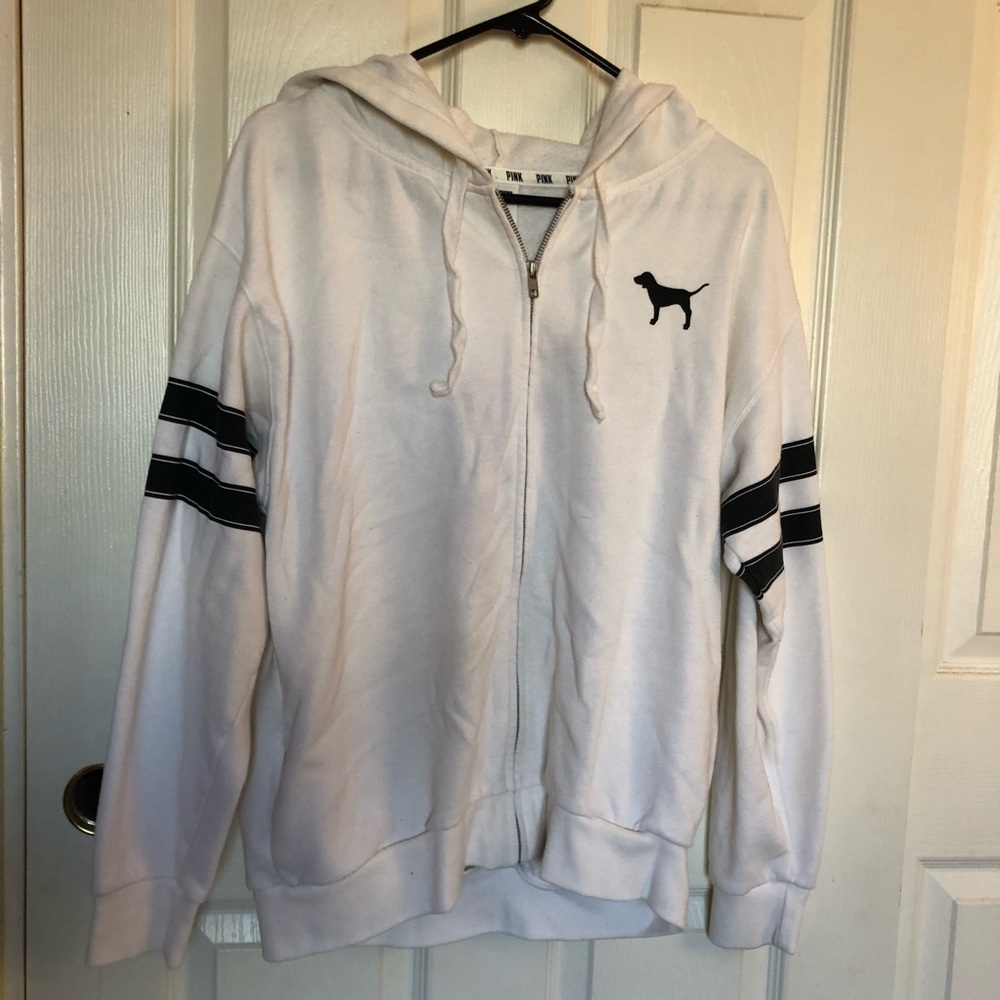 Black and white VS Pink zip-up sweater